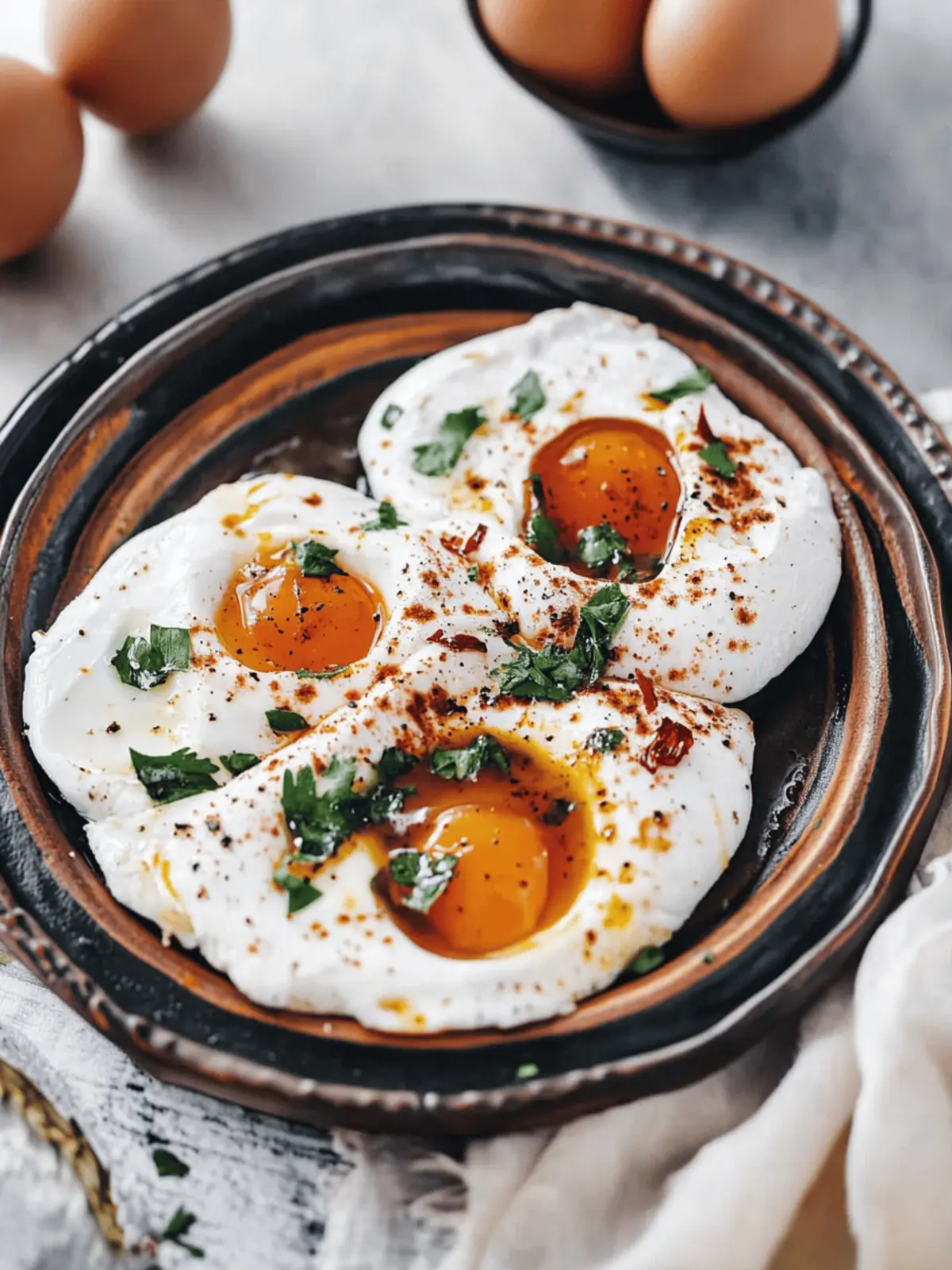 Delicious Turkish Eggs (Ãilbir) with Creamy Garlic Yogurt 4 Turkish Eggs (Ãilbir)