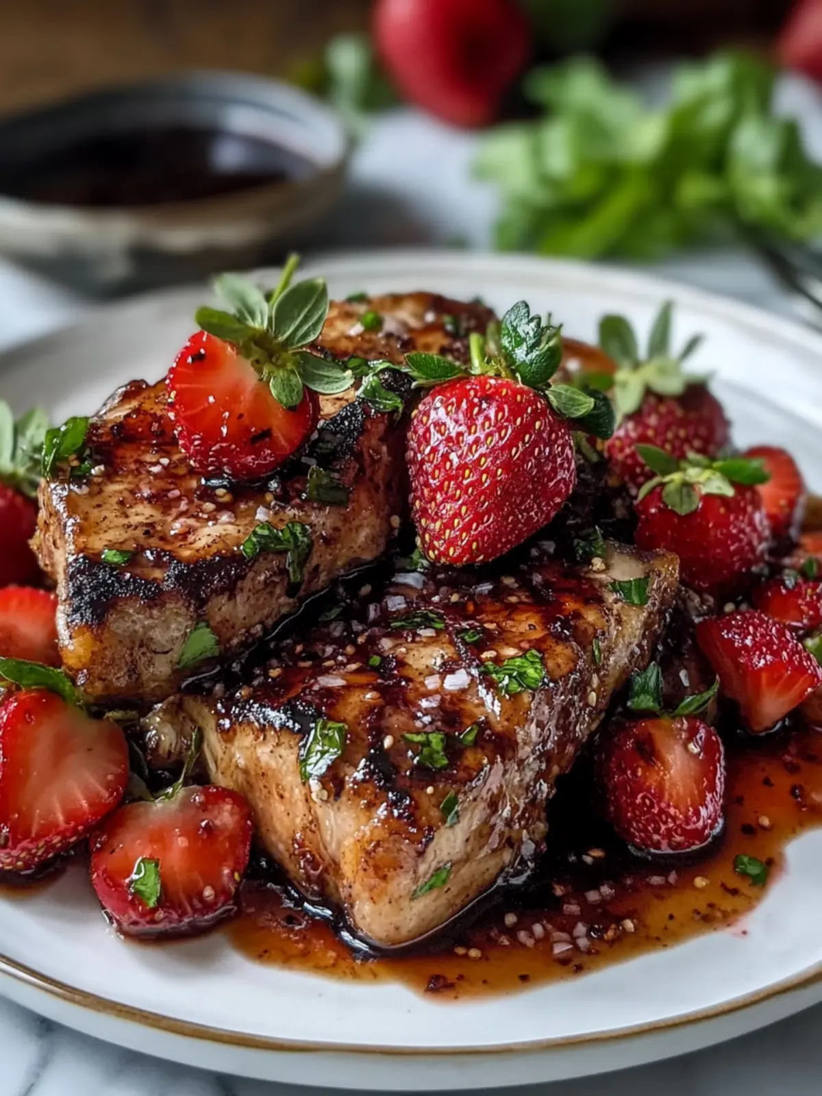 Strawberry Balsamic Pork Chops for an Effortless Date Night 3 Strawberry Balsamic Pork Chops