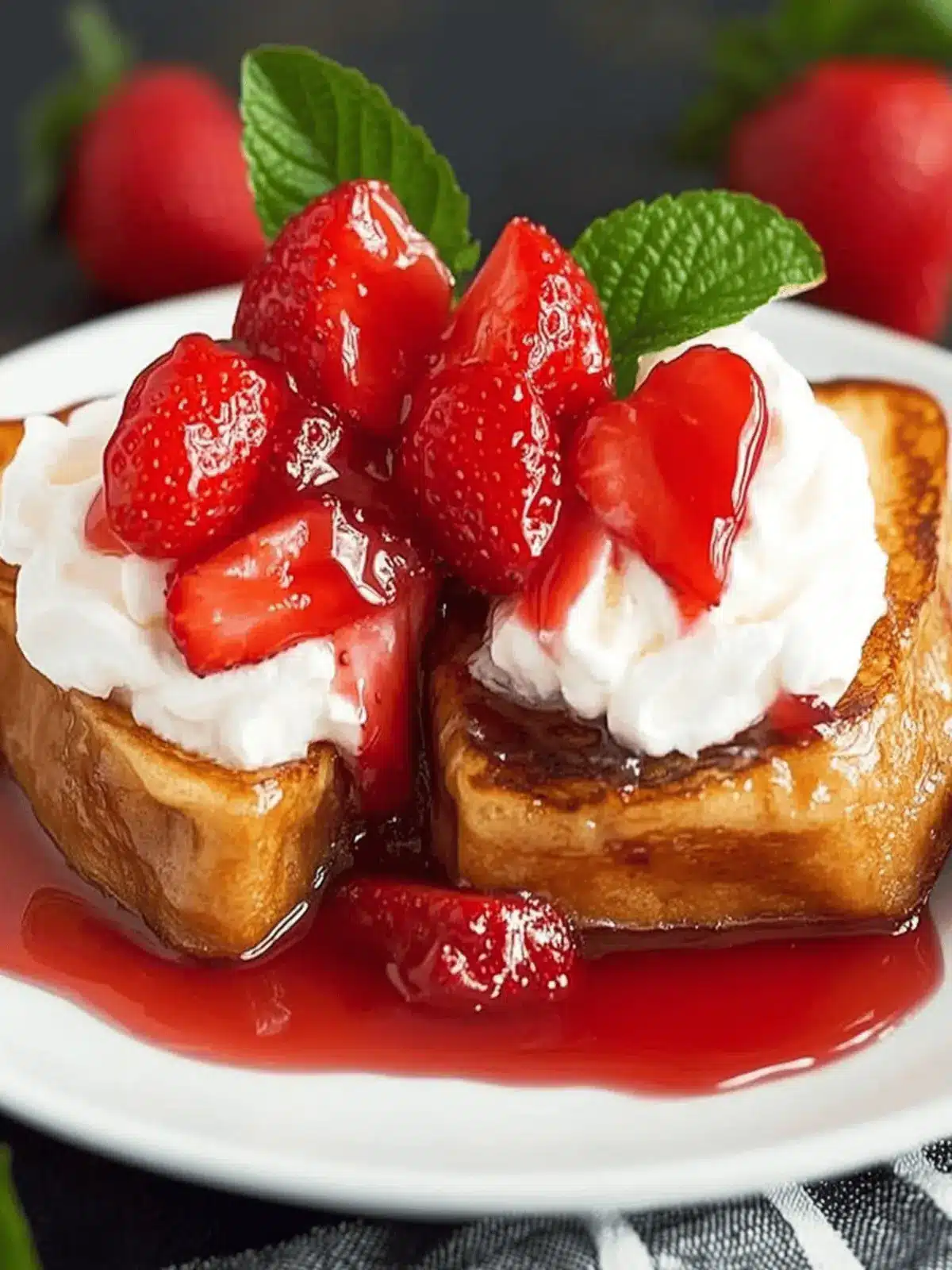 Heavenly Angel Food Cake French Toast with Strawberry Syrup 2 Angel Food Cake French Toast with Fresh Strawberry Syrup