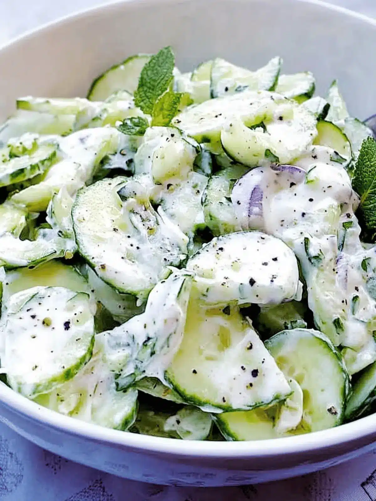 Sour Cream Cucumber Salad with Mustard Seeds for a Fresh Twist 3 Sour Cream Cucumber Salad with Mustard Seeds
