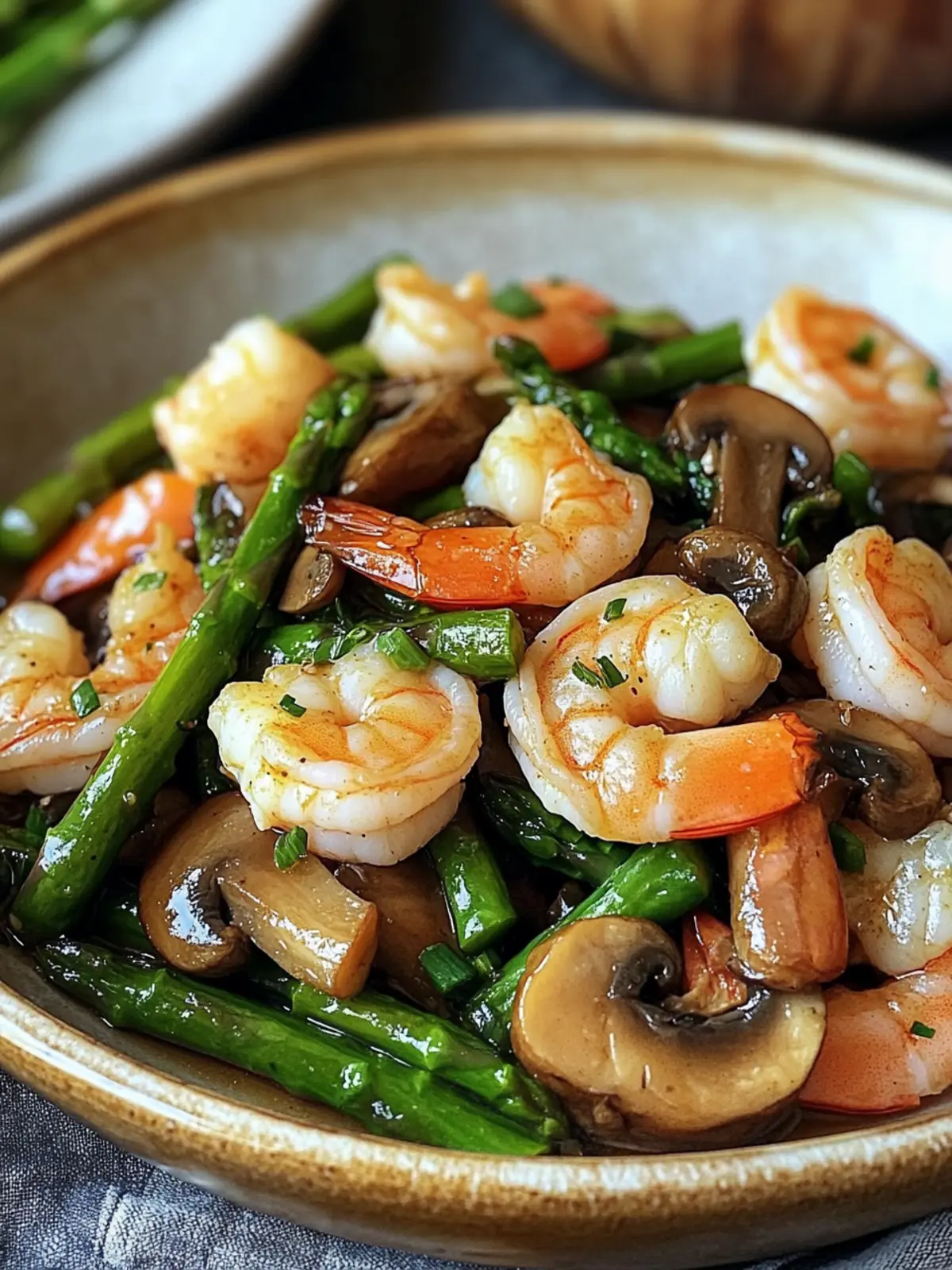 Savory Shrimp and Asparagus Stir-Fry with Mushrooms in 20 Min 3 Shrimp and Asparagus Stir-Fry with Mushrooms