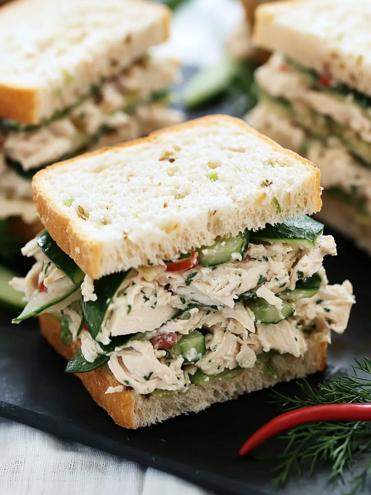 Herbed Chicken Salad Tea Sandwiches: A Fresh Spring Treat 4 Herbed Chicken Salad Tea Sandwiches