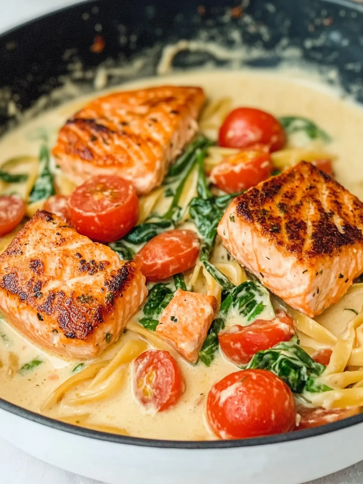 Healthy & Creamy Tuscan Salmon Pasta in Under 30 Minutes 4 Healthy & Creamy Tuscan Salmon Pasta