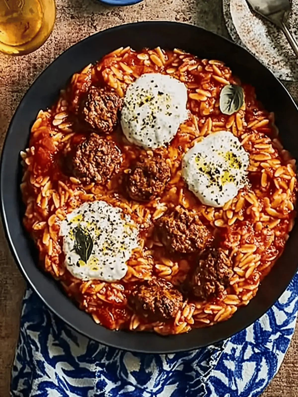 Savory Tomato & Oregano Orzo with Flavorful Beef Koftas 4 Tomato & oregano orzo with beef koftas