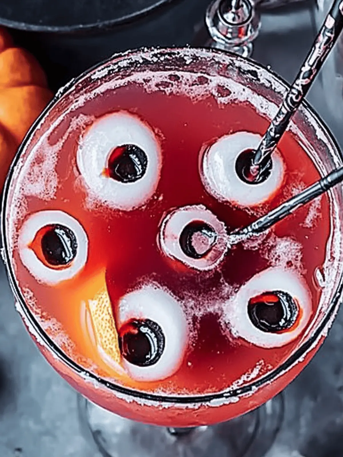 Spooky Halloween Mocktail with Ghoulish Lychee Eyeballs 3 Halloween mocktail