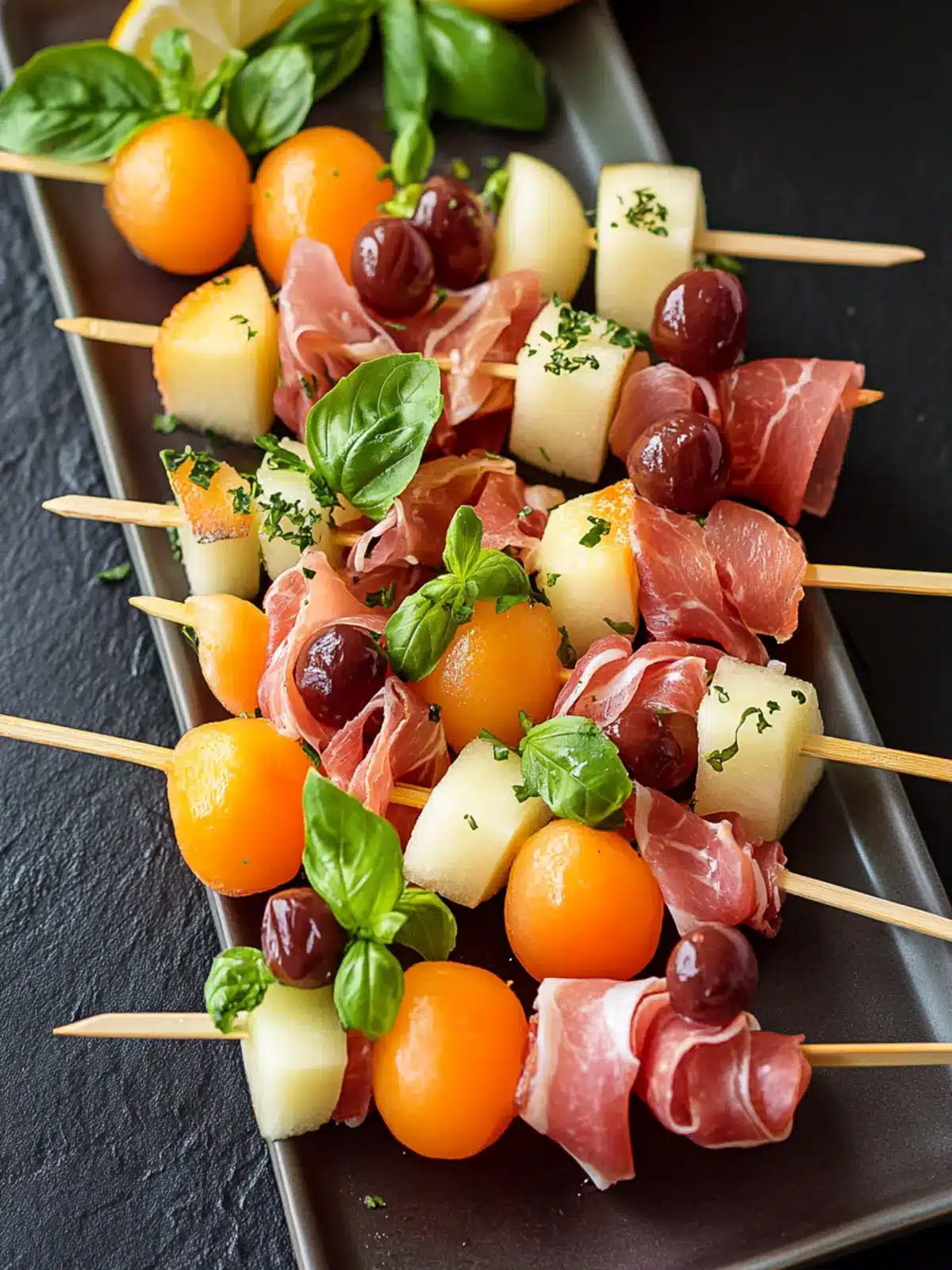 Prosciutto and Melon Skewers: Easy, Colorful Appetizers to Impress 2 Prosciutto and Melon Skewers