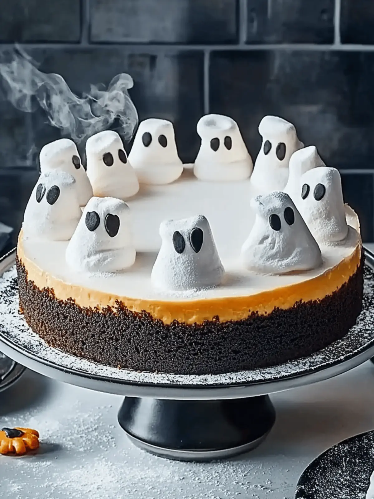 Spooky Halloween Marshmallow Cheesecake to Dazzle Your Guests 2 Spooky Halloween marshmallow cheesecake