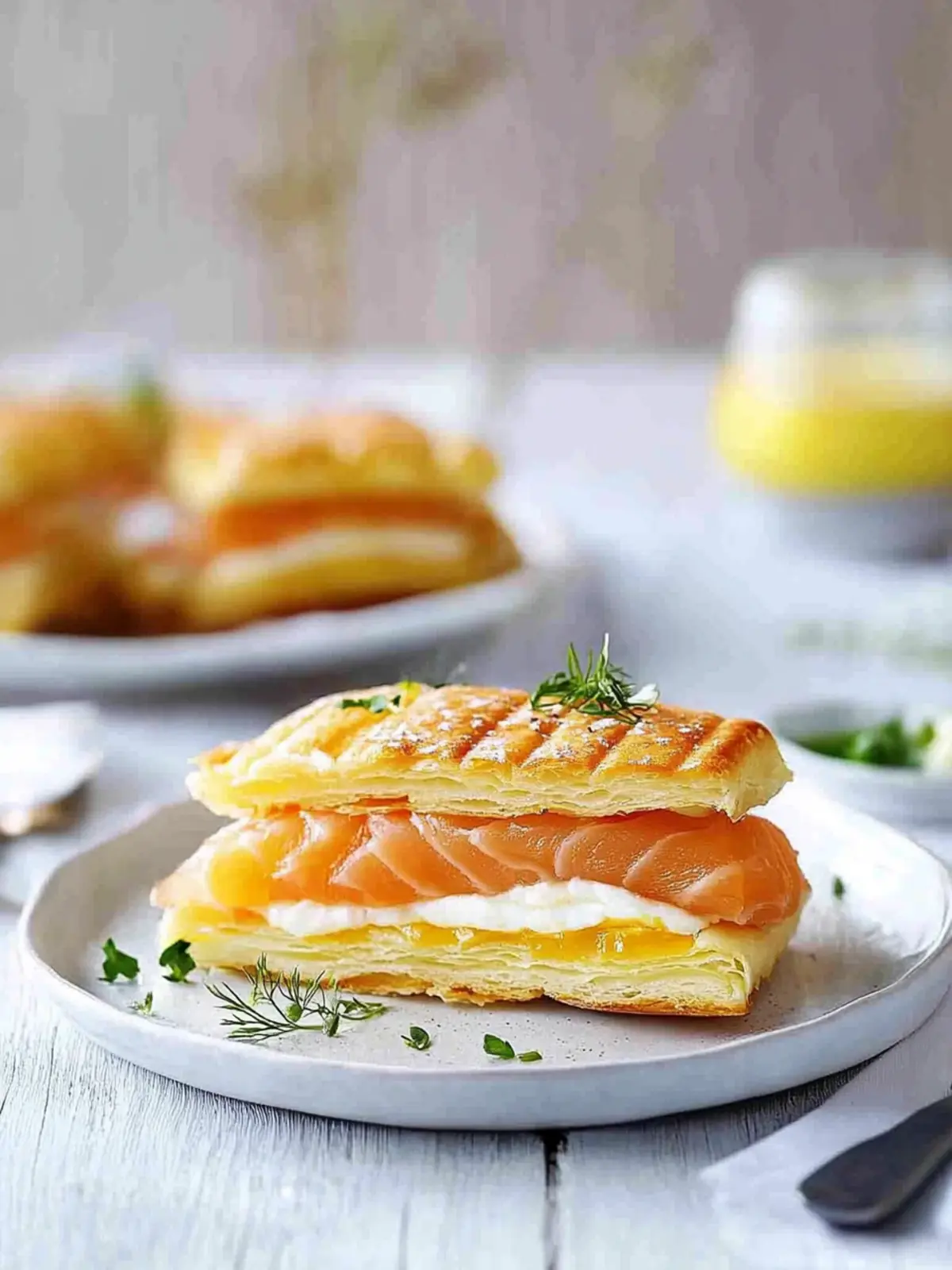 Indulge in Smoked Salmon and Egg Breakfast Mille-feuille Delight 2 Smoked Salmon and Egg Breakfast Mille-feuille