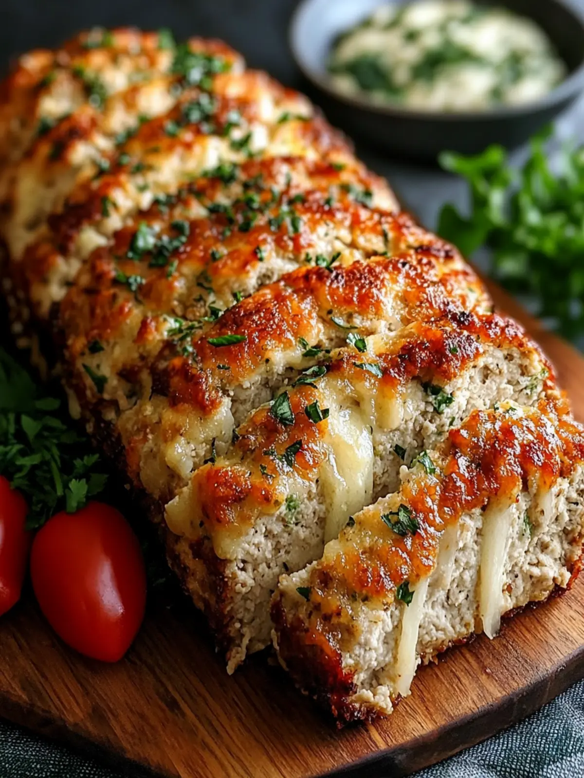 Savory Parmesan Chicken Meatloaf with Gooey Mozzarella Delight 2 Parmesan Chicken Meatloaf