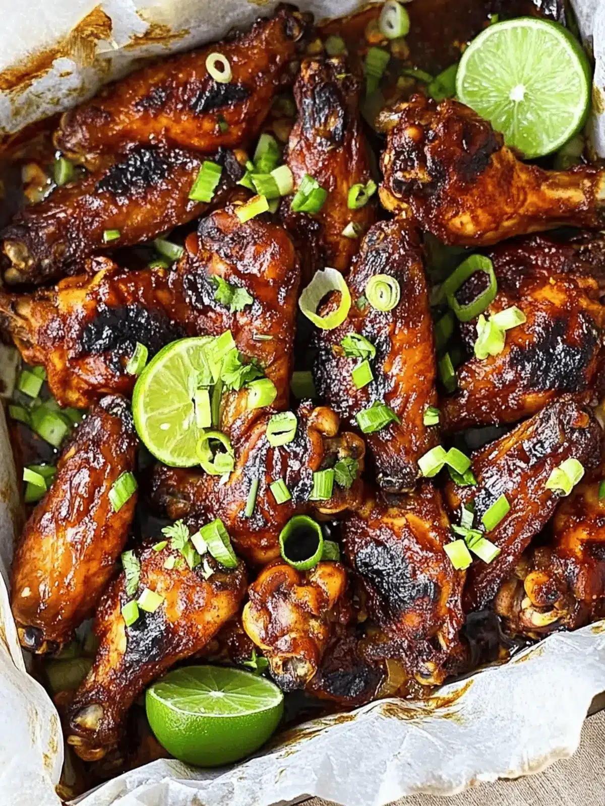 Sweet and Smoky Chicken Wings with Spring Onions and Lime Bliss 2 Sweet and smokey chicken wings with spring onions and lime