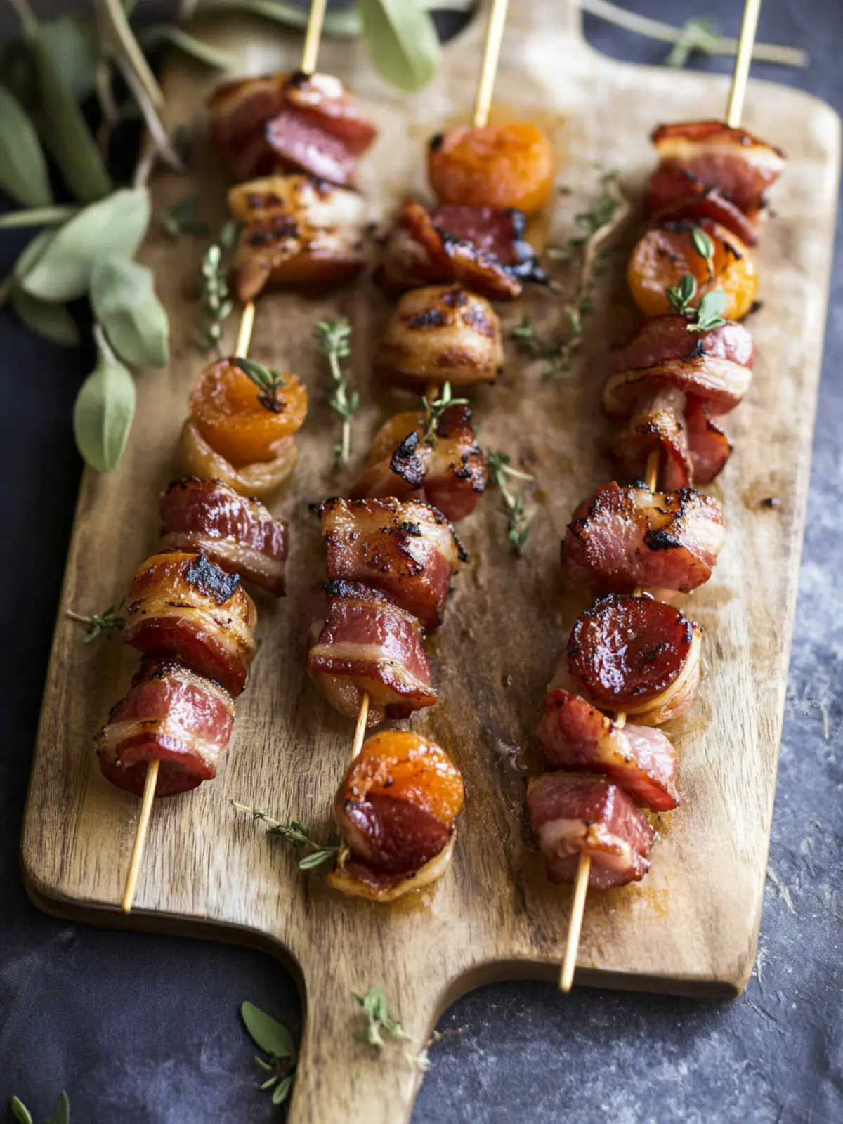 Bacon Wrapped Apricots: Sweet & Savory Party Delight 3 Bacon Wrapped Apricots