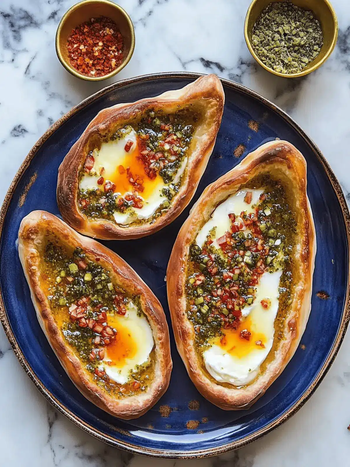Indulge in Adjaruli Khachapuri with Aleppo Chilli Butter 3 Adjaruli khachapuri with aleppo chilli and spring onion butter