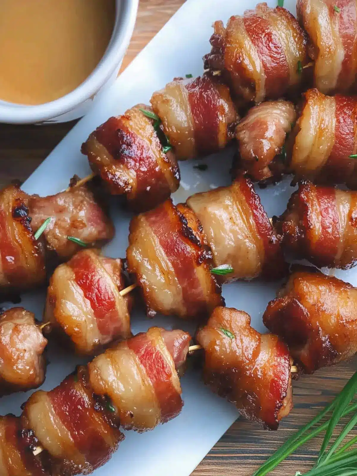 Bacon Wrapped Pork Appetizer with Maple Aioli Perfection 2 Bacon Wrapped Pork Appetizer