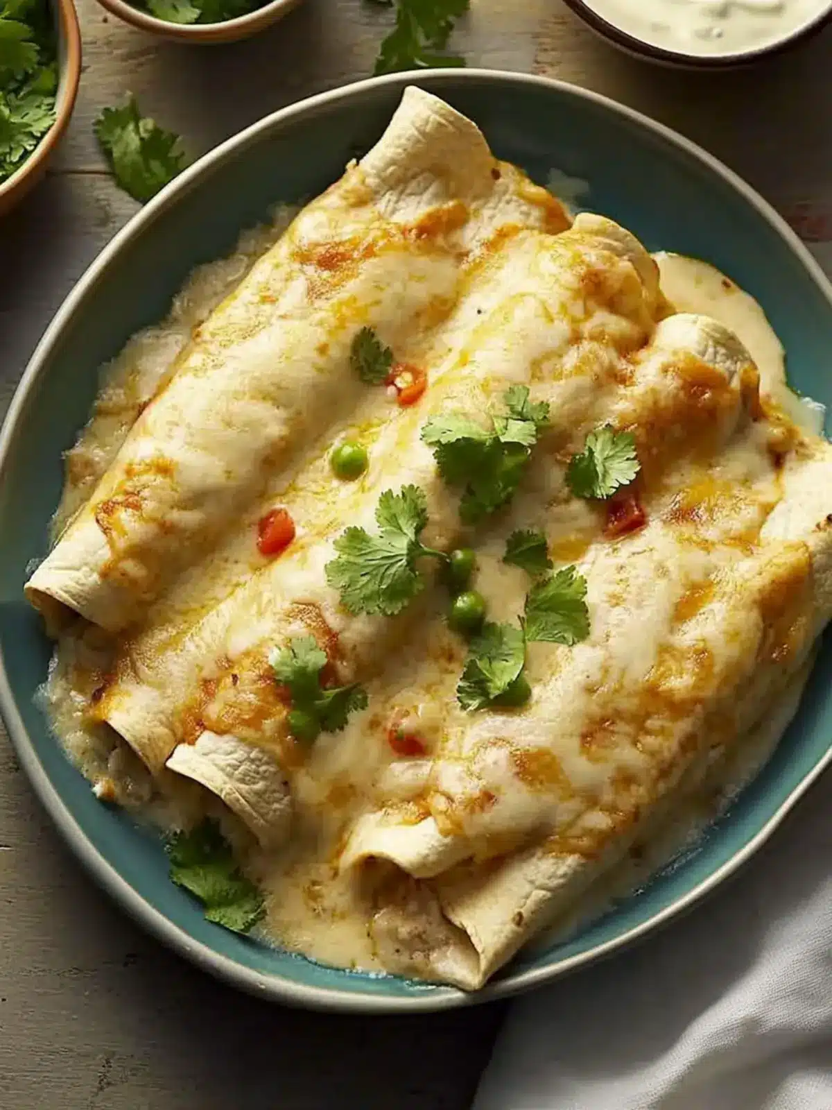 Creamy White Rotisserie Chicken Enchiladas for Family Fun 4 White Rotisserie Chicken Enchiladas