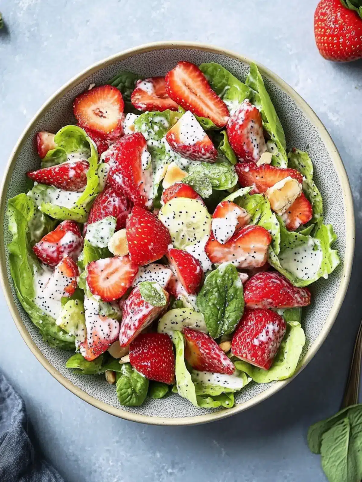 Strawberry Poppy Seed Salad with Sweet Almond Crunch 4 Strawberry Poppy Seed Salad