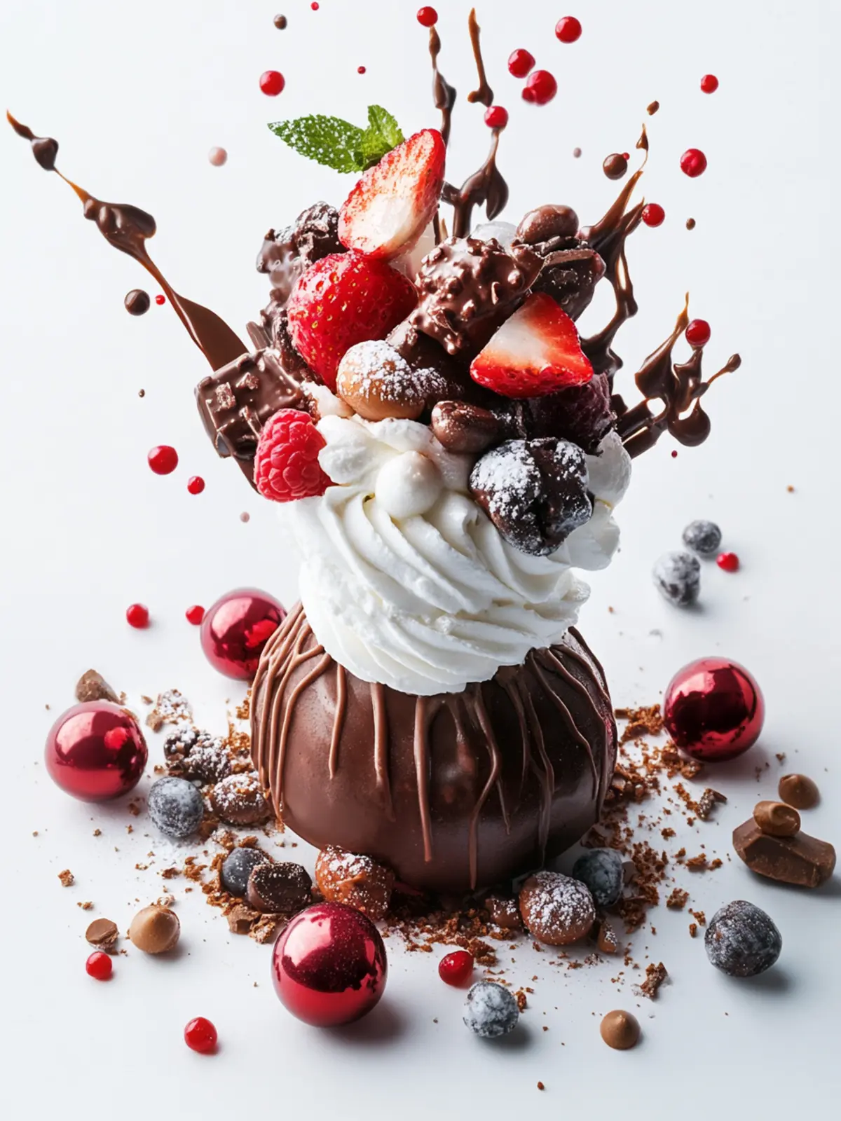 Mini Christmas Drip Cakes with Chocolate Ganache & Joyful Toppings 2 ith Chocolate Ganache & Festive Toppings