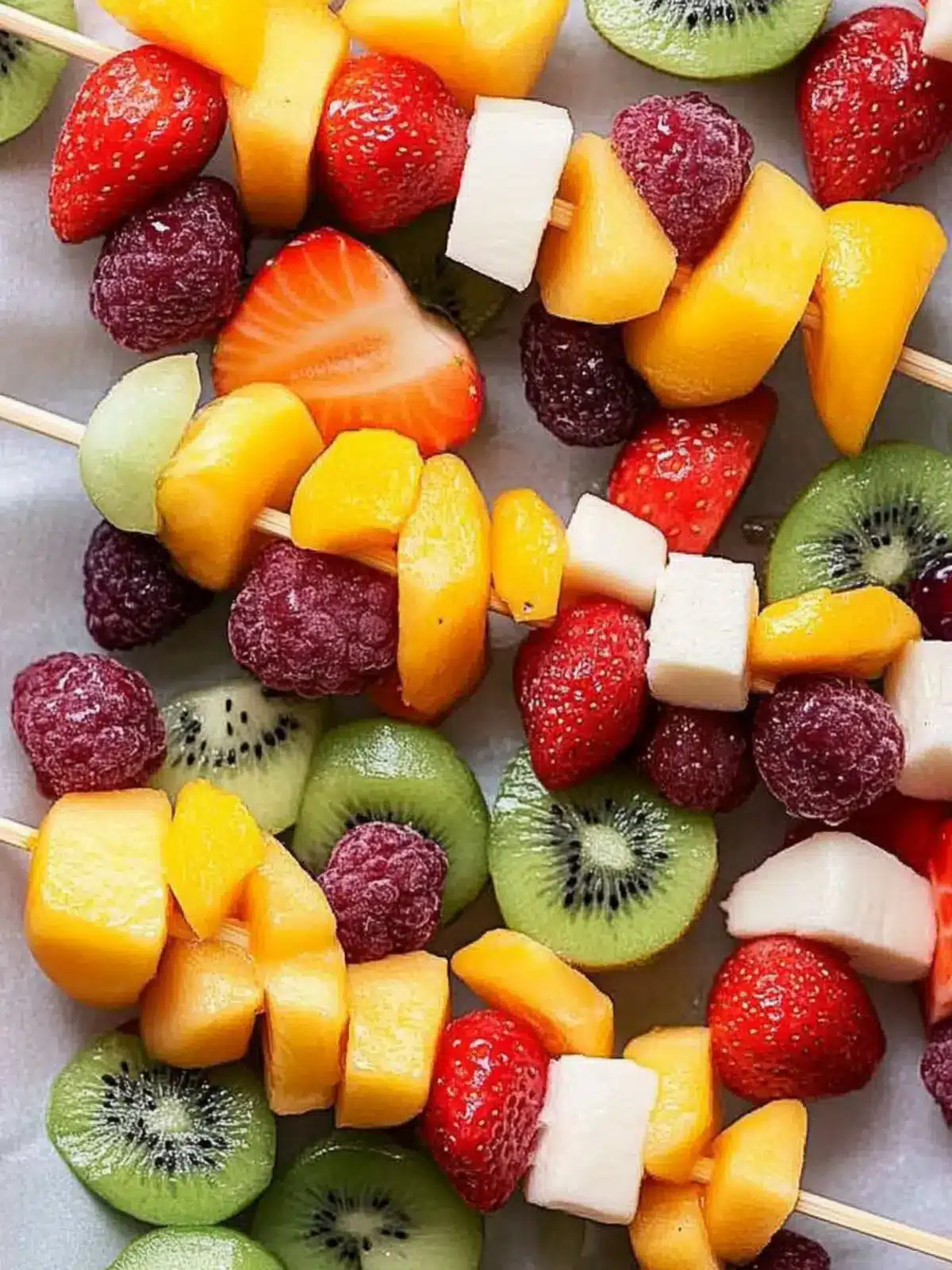 Fruit Skewers Made Fun: Easy Kabobs for Sweet Snacking 3 Fruit Skewers