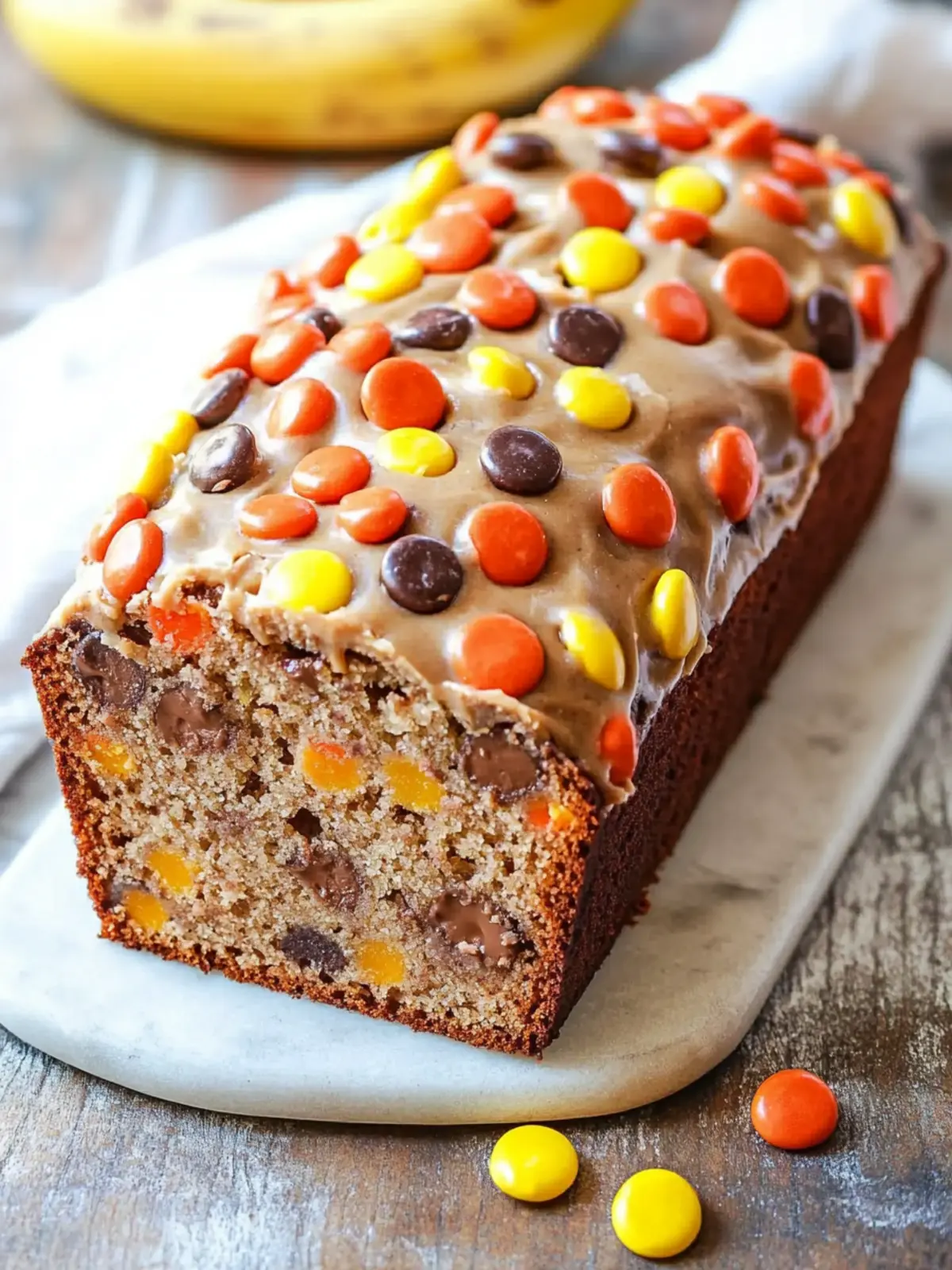 Irresistible Reese's Pieces Peanut Butter Banana Quick Bread 3 Reese's Pieces Peanut Butter Banana Quick Bread