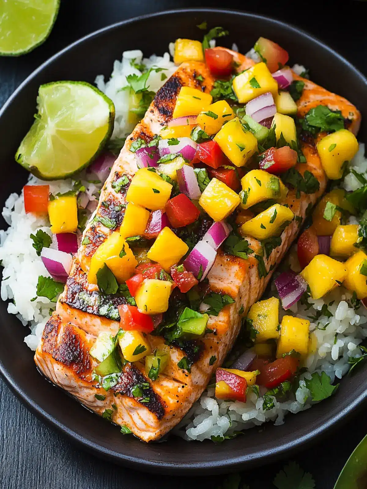 Grilled Salmon with Mango Salsa for a Tropical Twist 4 Salmon with Mango Salsa