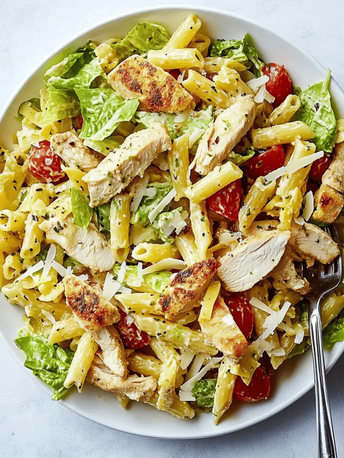 Delicious Chicken Caesar Pasta Salad for Summer Gatherings 3 Chicken Caesar Pasta Salad