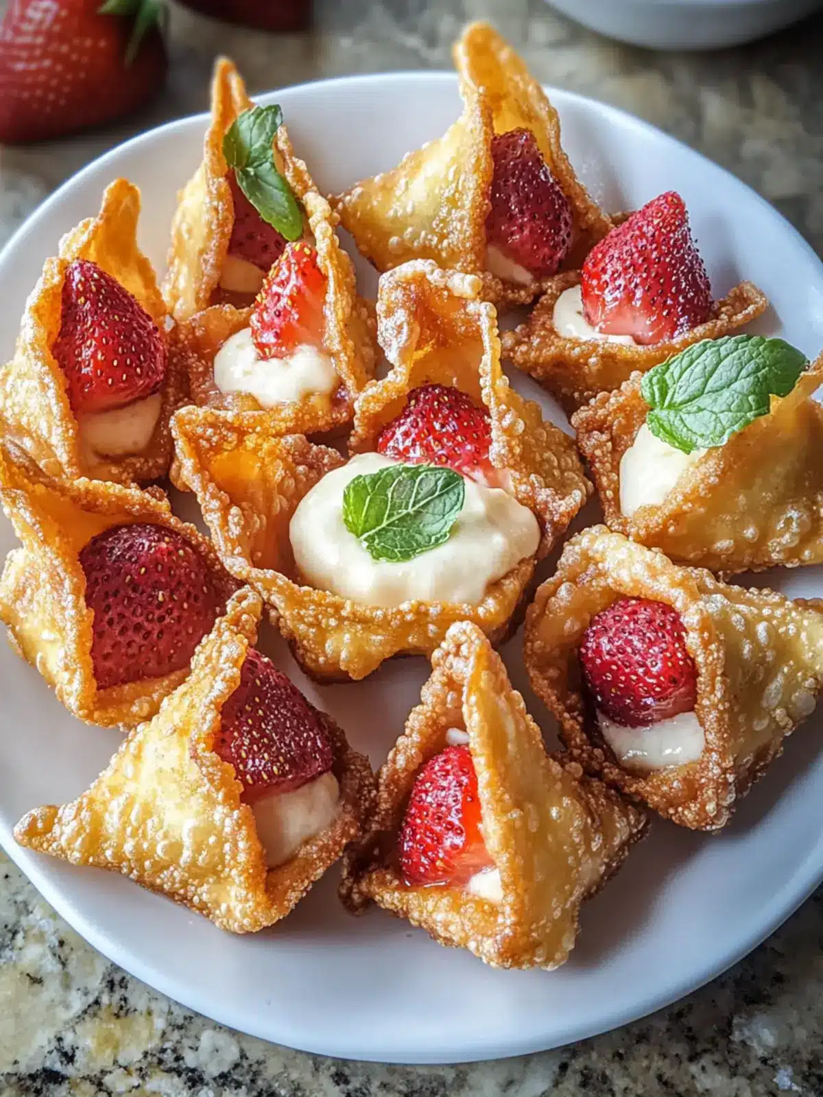 Crispy Deep-Fried Strawberry Cheesecake Wontons to Love 3 Deep-Fried Strawberry Cheesecake Wontons