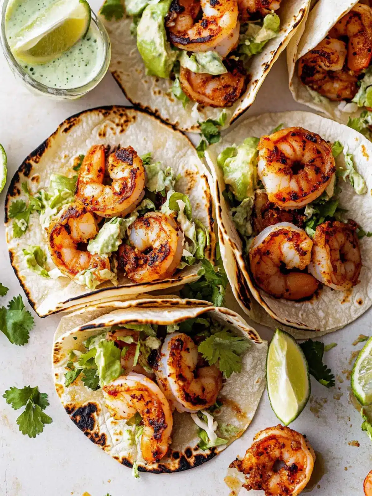 Delicious Shrimp Tacos with Creamy Cilantro Lime Sauce 3 Shrimp Tacos