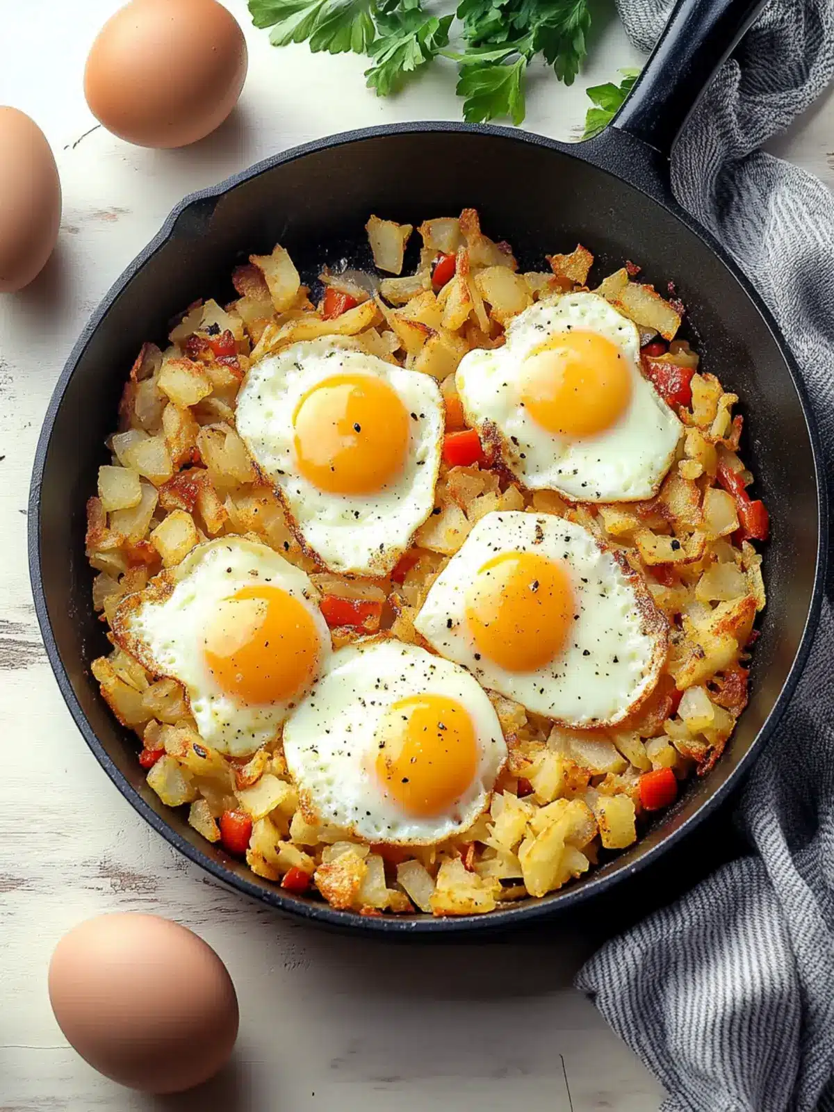 Hash Browns and Eggs Skillet: A Quick Comfort Food Delight 4 Hash Browns and Eggs Skillet