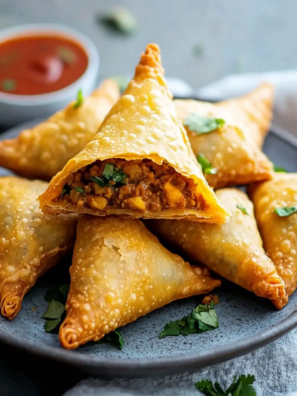 Irresistible Meat-Filled Samosas: Flavor-Packed Perfection 4 Meat-Filled Samosas