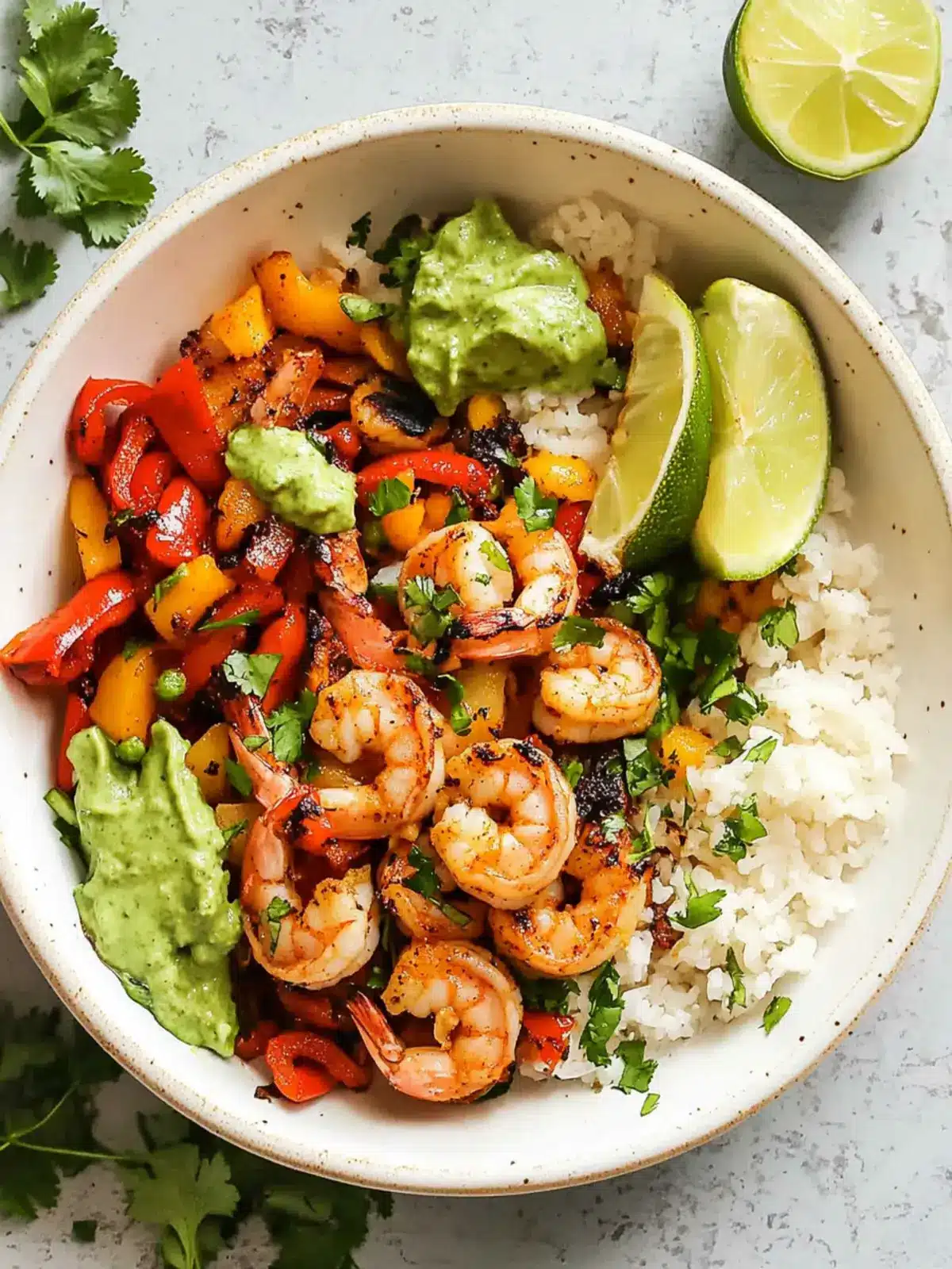Easy Sheet Pan Shrimp Fajita Bowl with Chipotle Sauce Bliss 2 Easy Sheet Pan Shrimp Fajita Bowl with Chipotle Sauce
