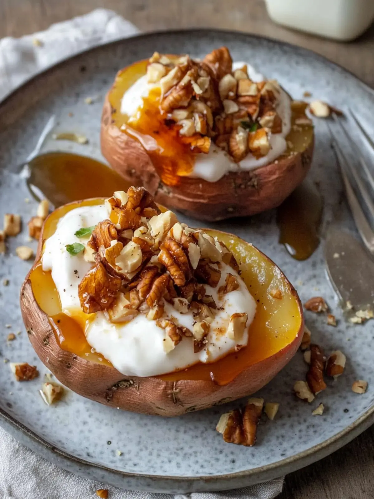 Sweet Morning Potato with Yogurt and Maple Bliss 3 Sweet Morning Potato with Yogurt, Maple Syrup & Nuts