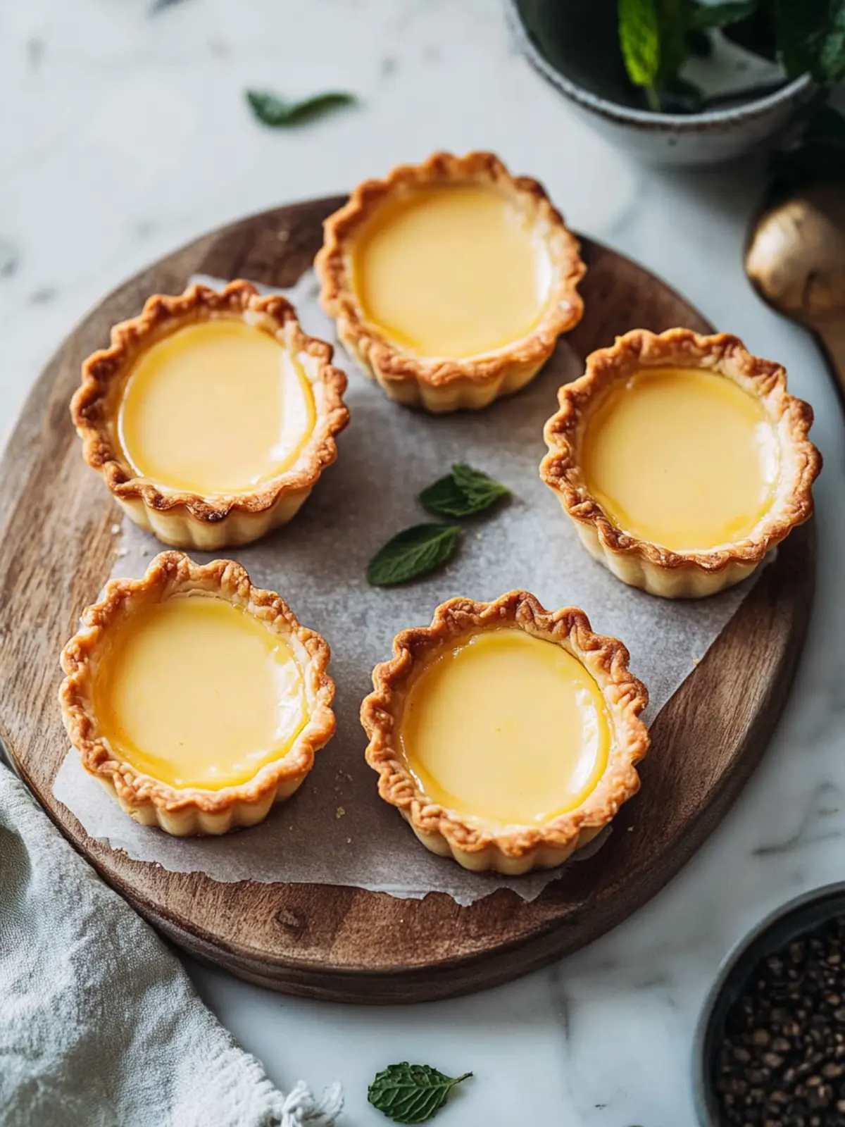 Delicious Vegan Egg Tarts: A Plant-Based Asian Delight 2 Vegan Egg Tarts