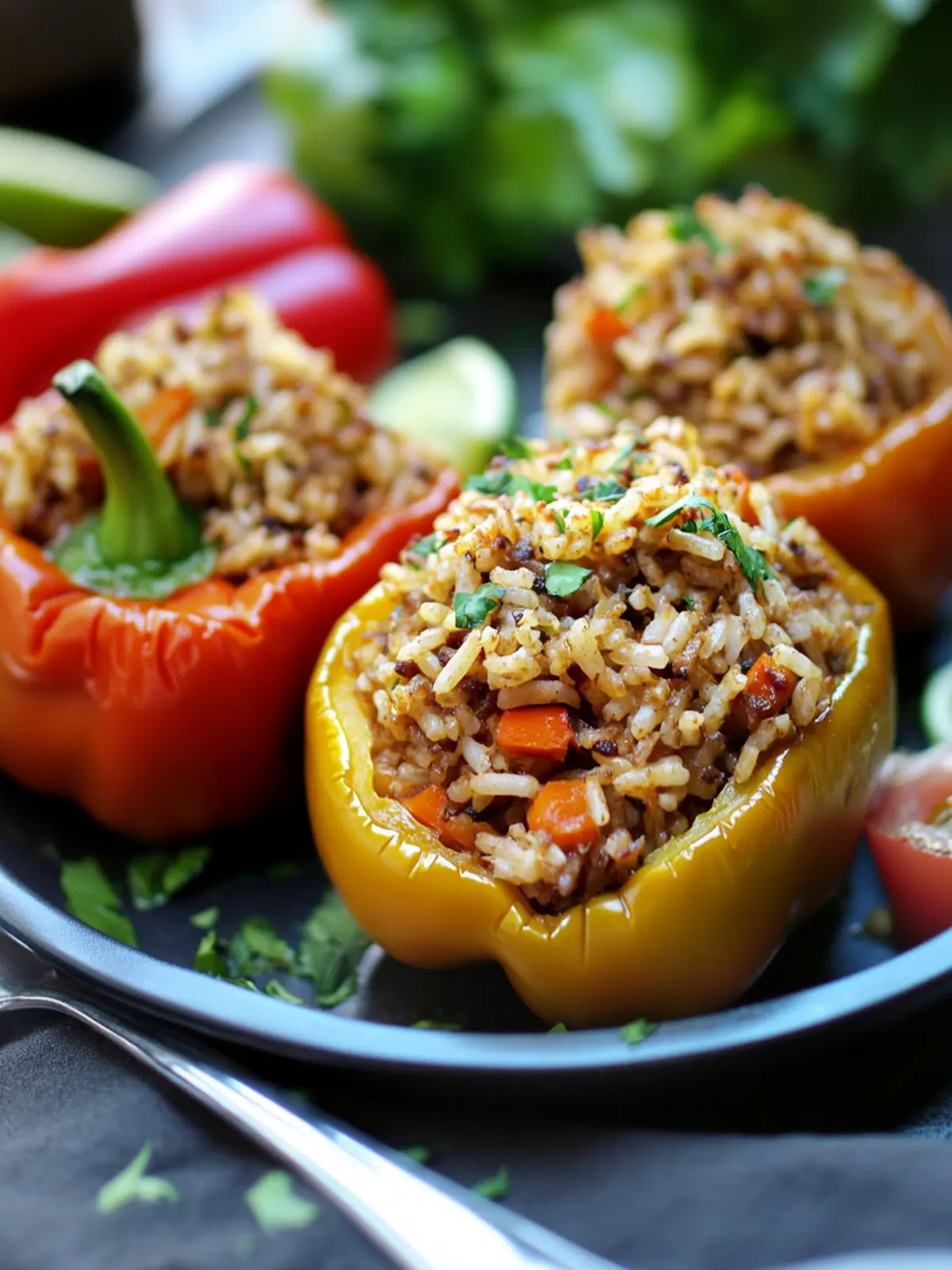 Savory Louisiana Dirty Rice Stuffed Peppers You ll Love 3 Louisiana Dirty Rice Stuffed Peppers