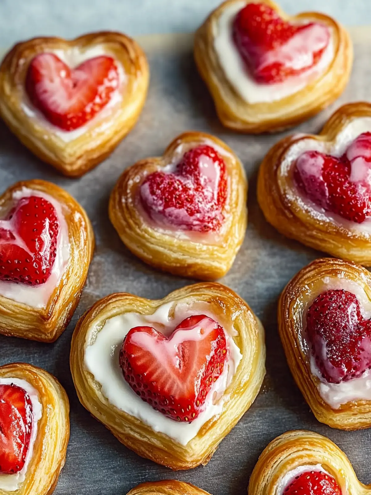Strawberry Cream Cheese Heart Danishes for Sweet Love Mornings 2 Strawberry Cream Cheese Heart Danishes