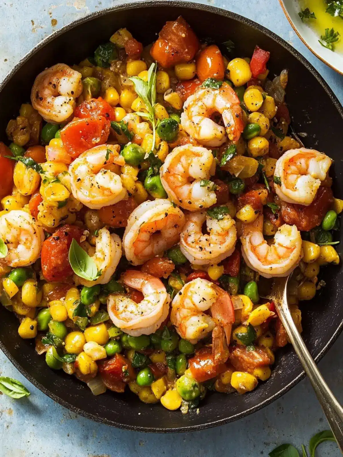 Savory Shrimp & Tomato Succotash Skillet in Just 35 Minutes 2 Shrimp & Tomato Succotash Skillet