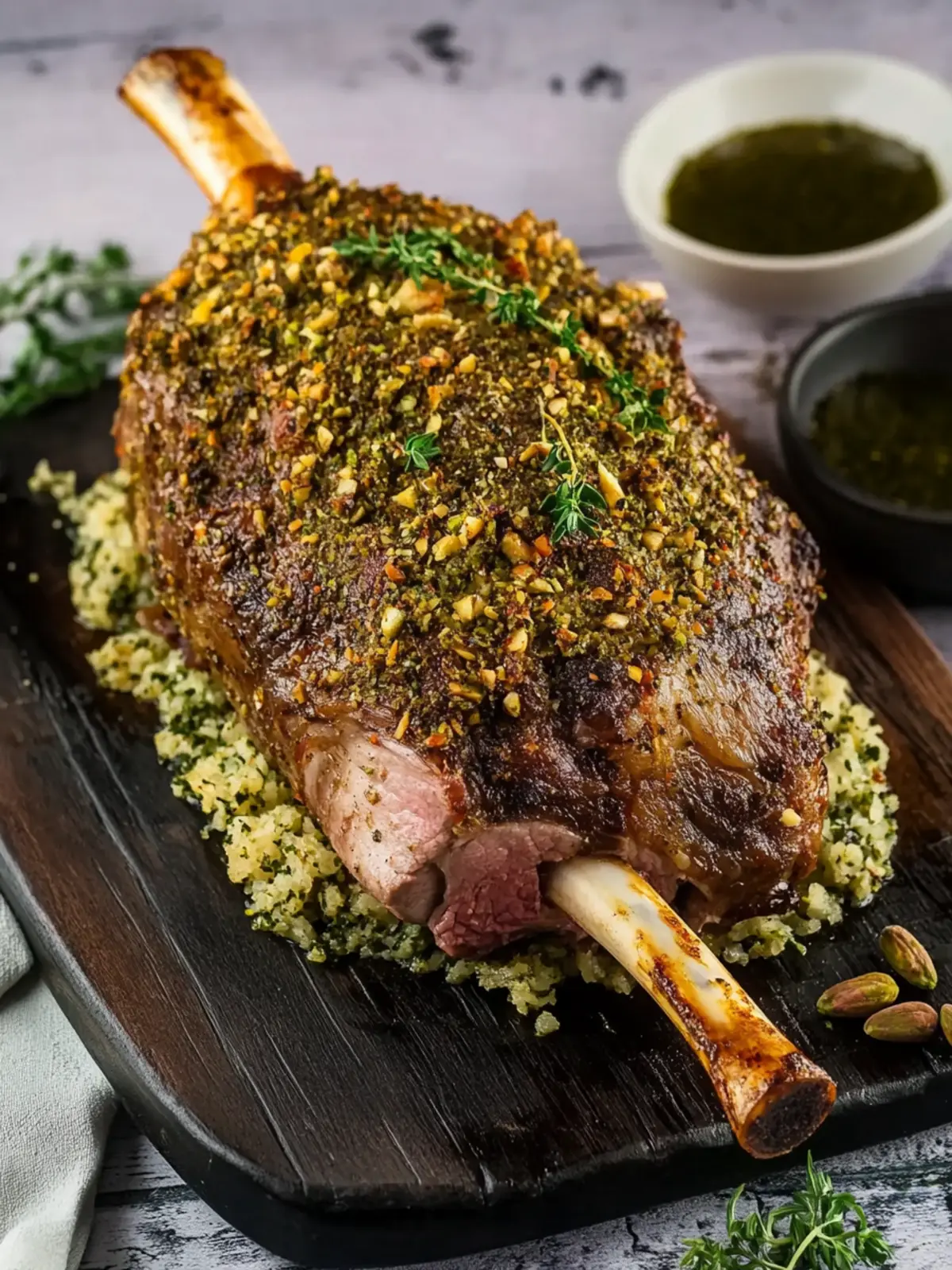 Pistachio & Herb Crusted Leg of Lamb for Festive Feasts 4 Pistachio & Herb Crusted Leg of Lamb