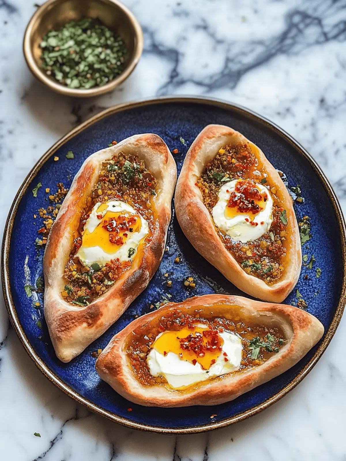 Indulge in Adjaruli Khachapuri with Aleppo Chilli Butter 4 Adjaruli khachapuri with aleppo chilli and spring onion butter