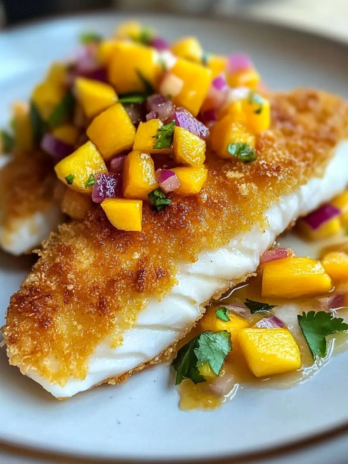 Coconut Crusted Fish with Mango Salsa: Taste the Tropics at Home 4 Coconut Crusted Fish with Mango Salsa