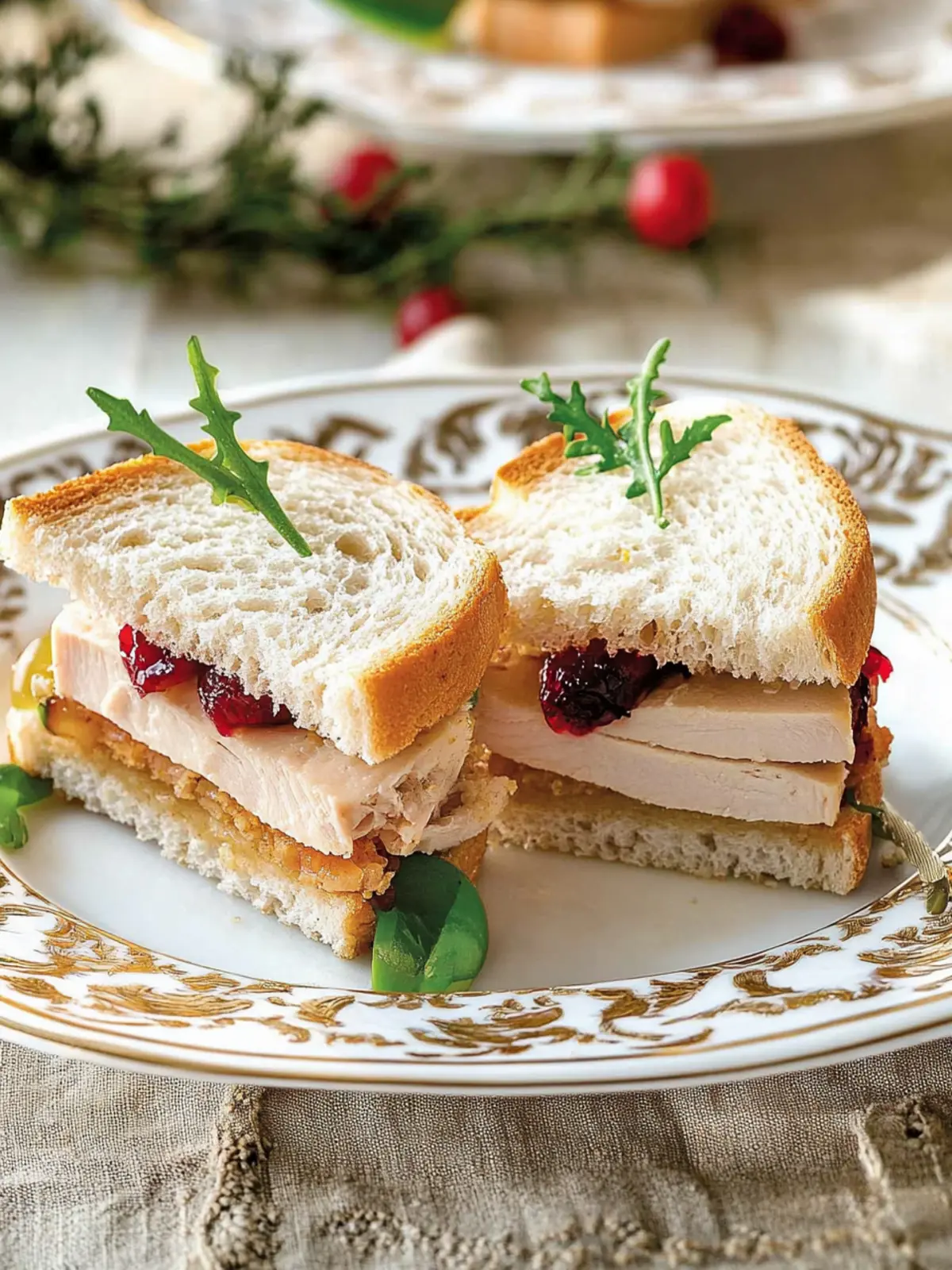 Turkey Tea Sandwiches with Cranberry: Effortless Party Bites 2 Turkey Tea Sandwiches with Cranberry