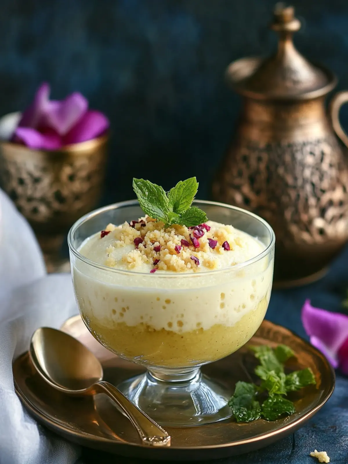 Vegan Lebanese Semolina Pudding with Cranberries Delight 4 Lebanese Semolina Pudding