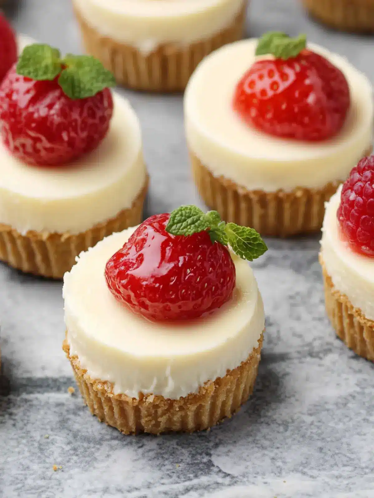 Irresistibly Easy Mini Cheesecakes: Creamy Bites of Joy 4 Easy Mini Cheesecakes