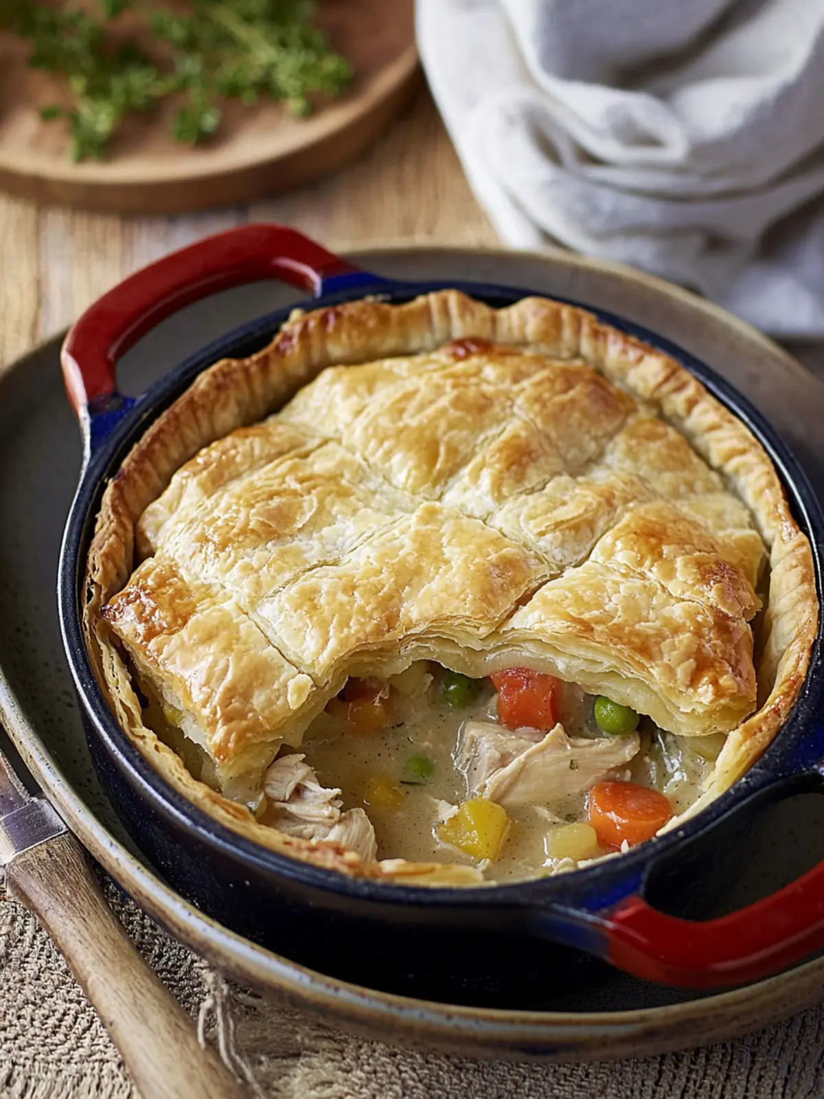 Savory Dutch Oven Chicken Pot Pie with Puff Pastry Delight 4 Dutch Oven Chicken Pot Pie with Puff Pastry