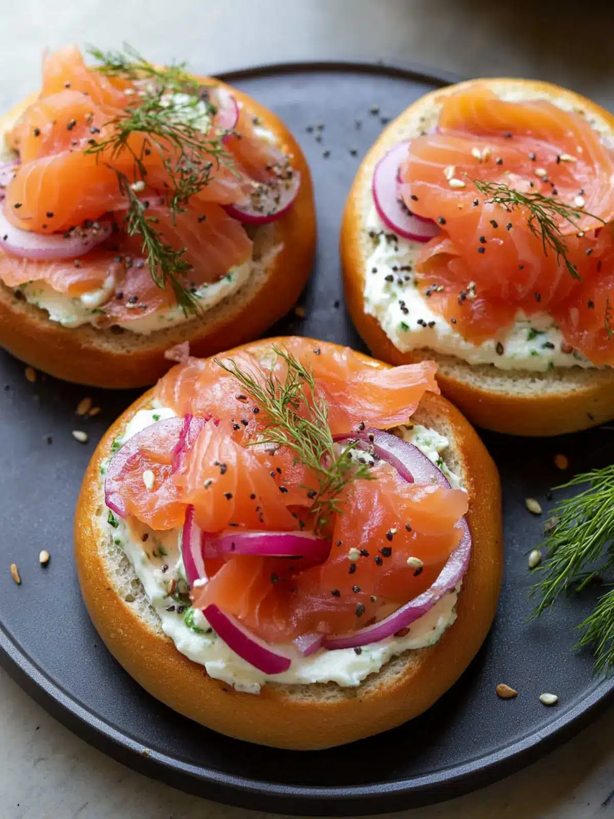 Flavor-Packed Lox Bagel: Smoked Salmon with Cream Cheese Delight 3 Lox Bagel - Smoked Salmon Bagel with Cream Cheese