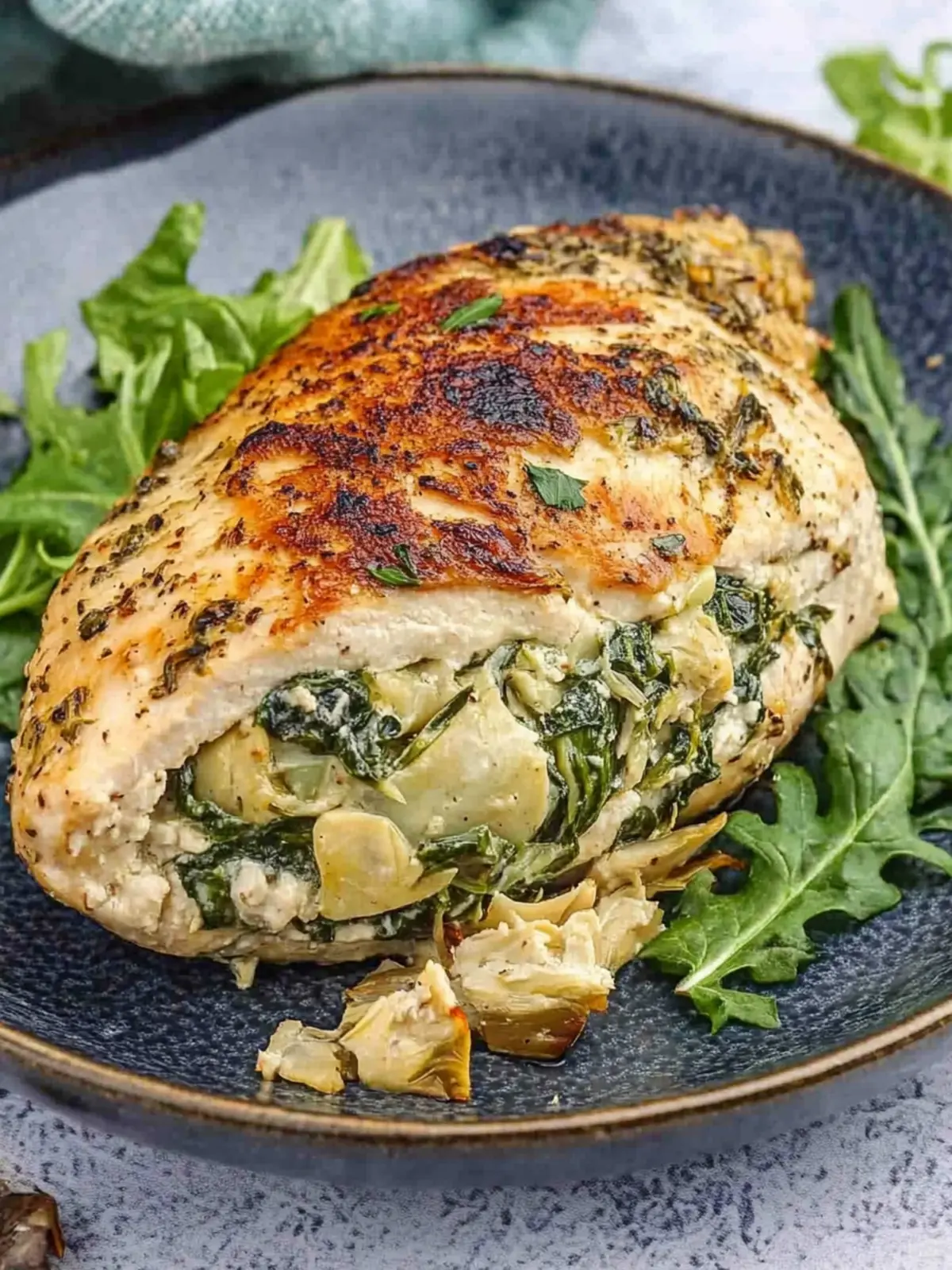 Air Fryer Spinach and Artichoke Stuffed Chicken Breast Bliss 2 Air Fryer Spinach and Artichoke Stuffed Chicken Breast