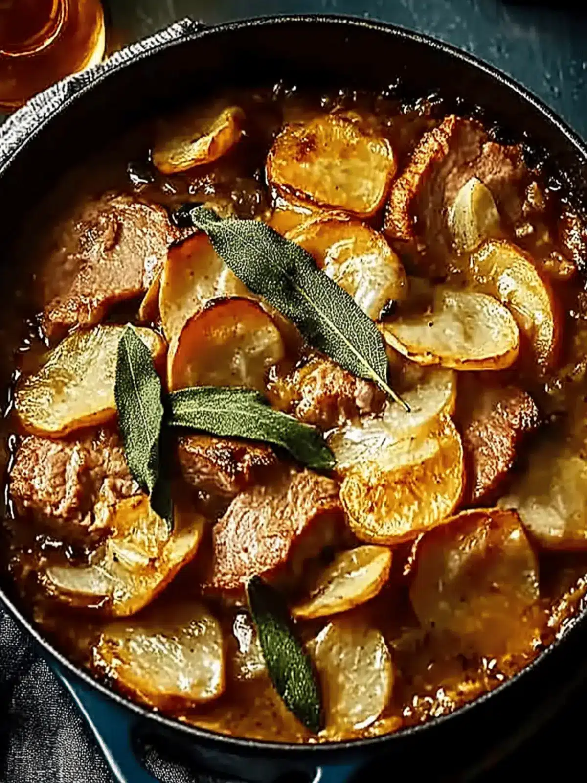 Savory Slow-Cooked Pork, Cider & Sage Hotpot for Cozy Nights 2 Slow-cooked pork, cider & sage hotpot
