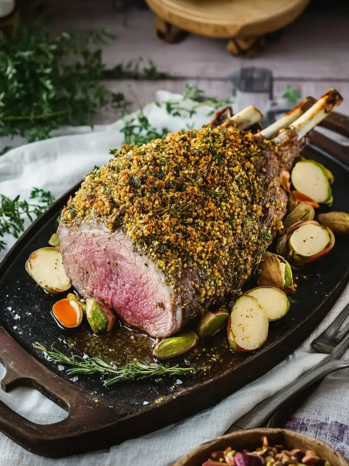 Pistachio & Herb Crusted Leg of Lamb for Festive Feasts 2 Pistachio & Herb Crusted Leg of Lamb