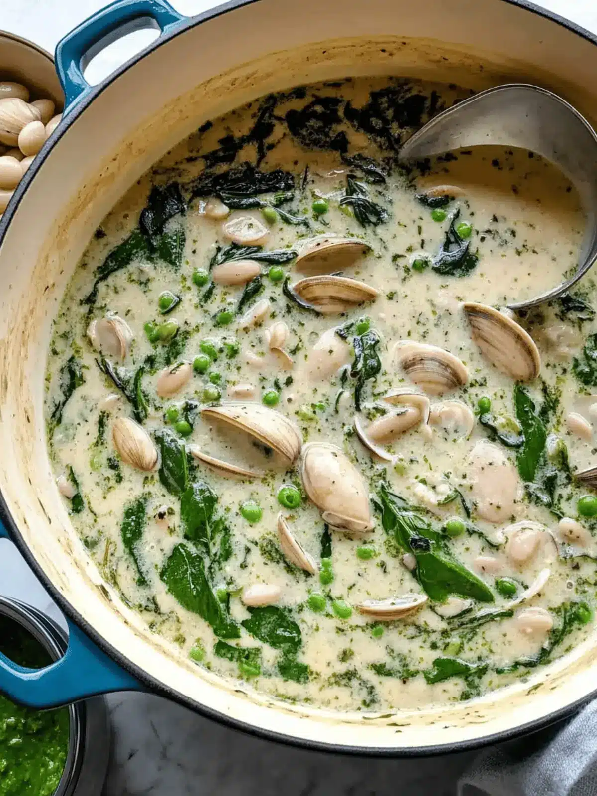 Creamy Clams, Beans, and Greens: Your Go-To One-Pot Wonder 4 Clams, Beans, Greens and Cream(s)