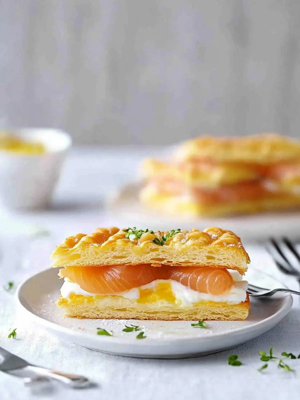 Indulge in Smoked Salmon and Egg Breakfast Mille-feuille Delight 3 Smoked Salmon and Egg Breakfast Mille-feuille