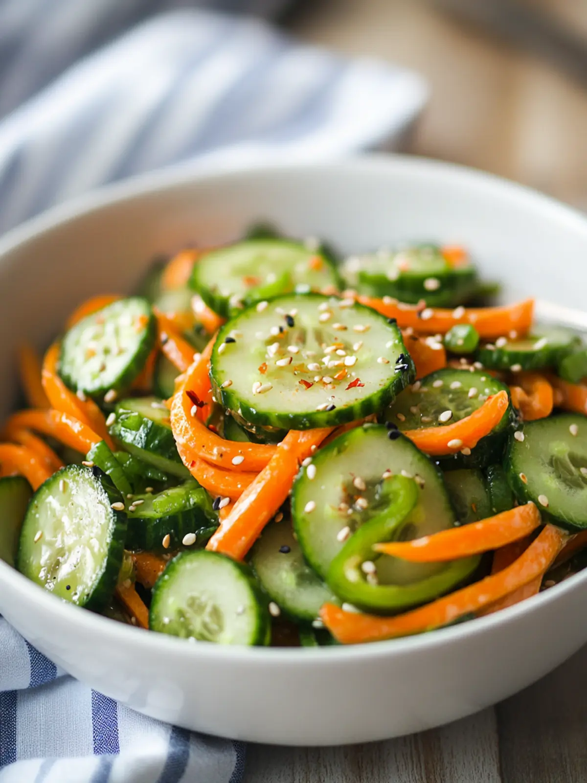 Bright and Crunchy Asian Cucumber and Carrot Salad Recipe 2 Asian Cucumber and Carrot Salad