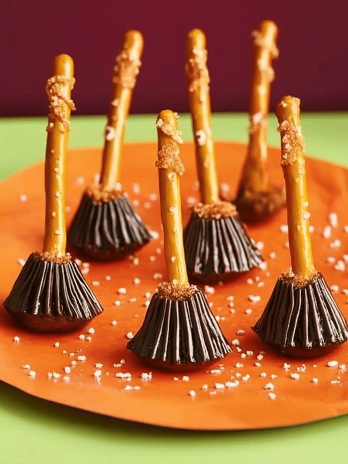 Spooktacular Witches Broomsticks Halloween Pretzel Treats 4 Witches Broomsticks Halloween Pretzel Treats