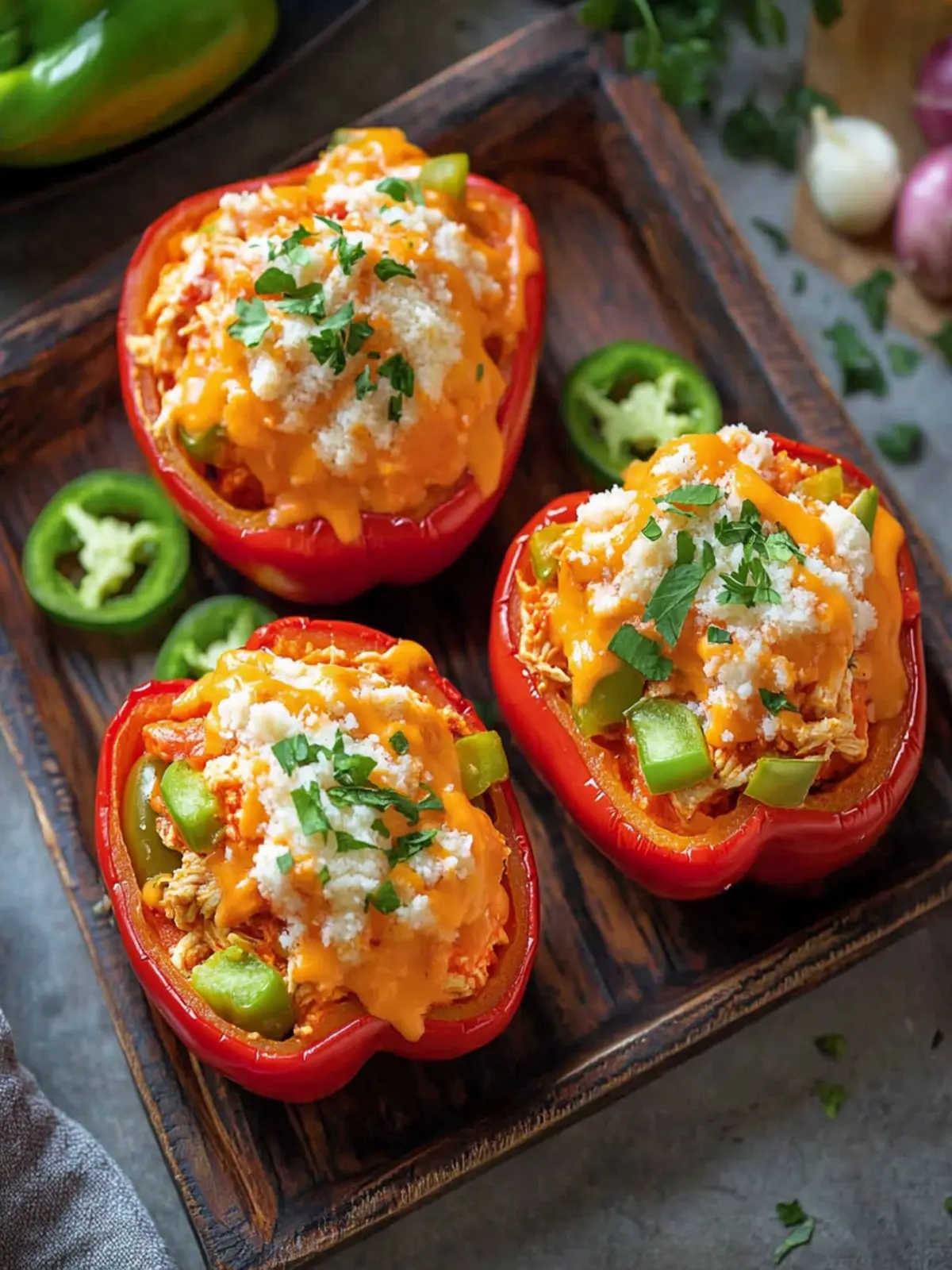 Cheesy Buffalo Chicken Stuffed Peppers for a Spicy Kick 3 Cheesy Buffalo Chicken Stuffed Peppers